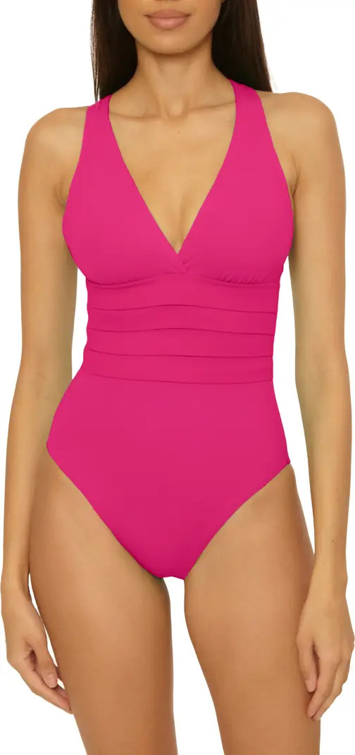 Sun Goddess Pleated One-Piece Swimsuit | Nordstrom