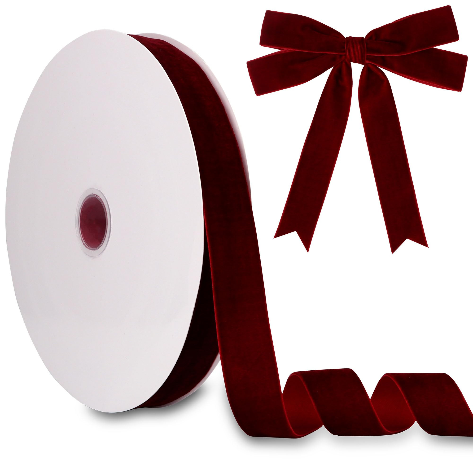 1 Inch Velvet Ribbon 30 Yards LVYOUIF Single Side Flocked Christmas Ribbon Roll for Gift Wrapping... | Amazon (US)