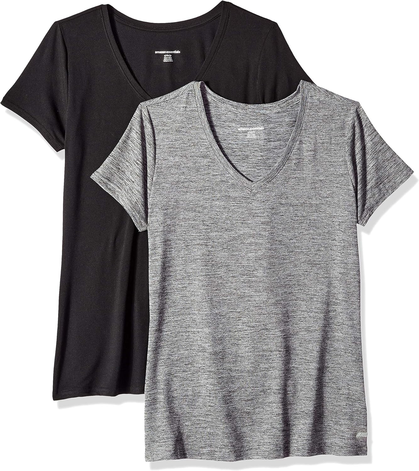 Amazon Essentials Women's 2-Pack Tech Stretch Short-Sleeve V-Neck T-Shirt | Amazon (US)