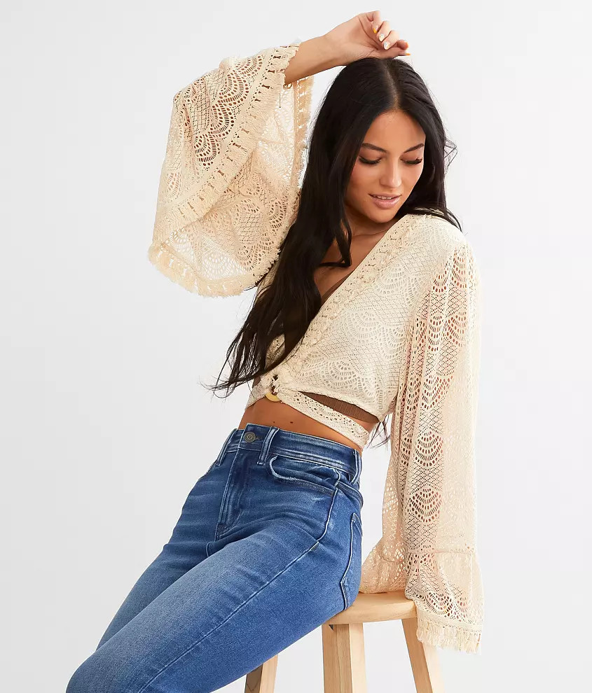 Crochet Fringe Cropped Top | Buckle