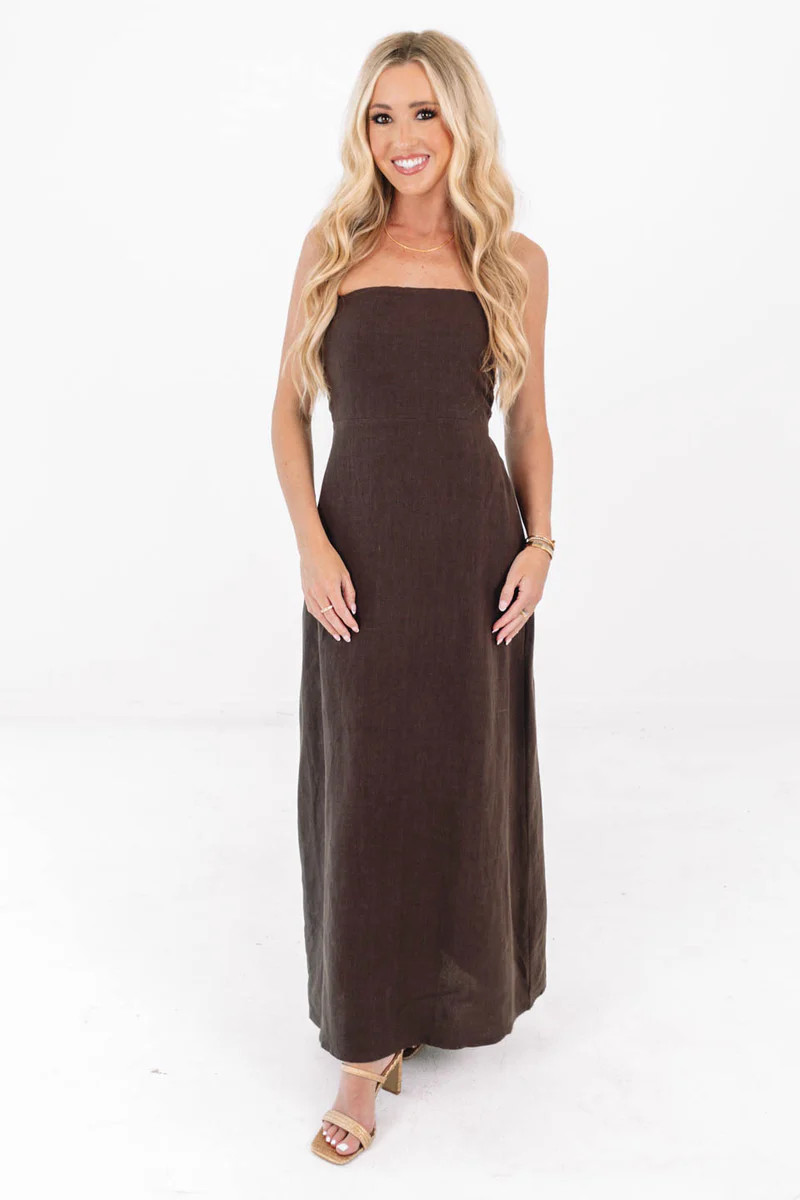 Coffee Bean Midi Dress - Brown | The Impeccable Pig