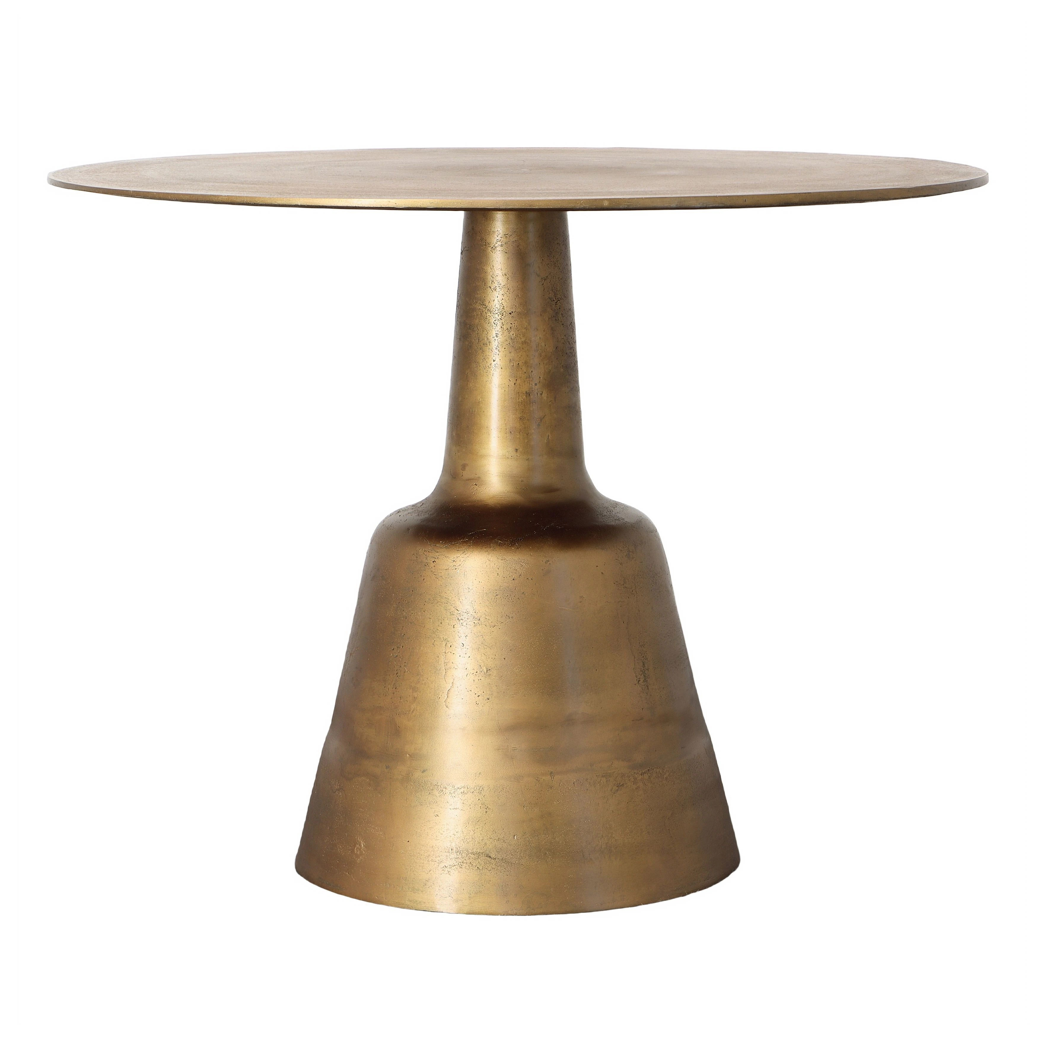 Galena 40" Wide Cast Aluminum Dining Table, Gold | Overstock