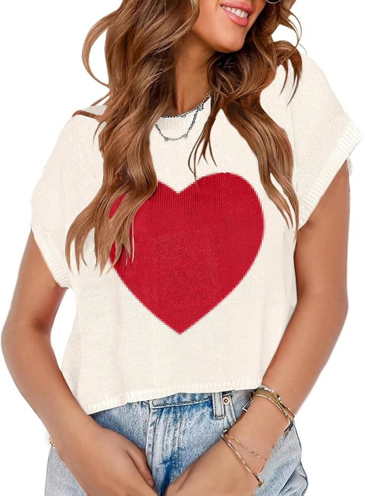 Womens Spring Crop Tops 2026 Cap Short Sleeve Sweater Vest Loose Shirts Summer Vacation Outfits C... | Amazon (US)