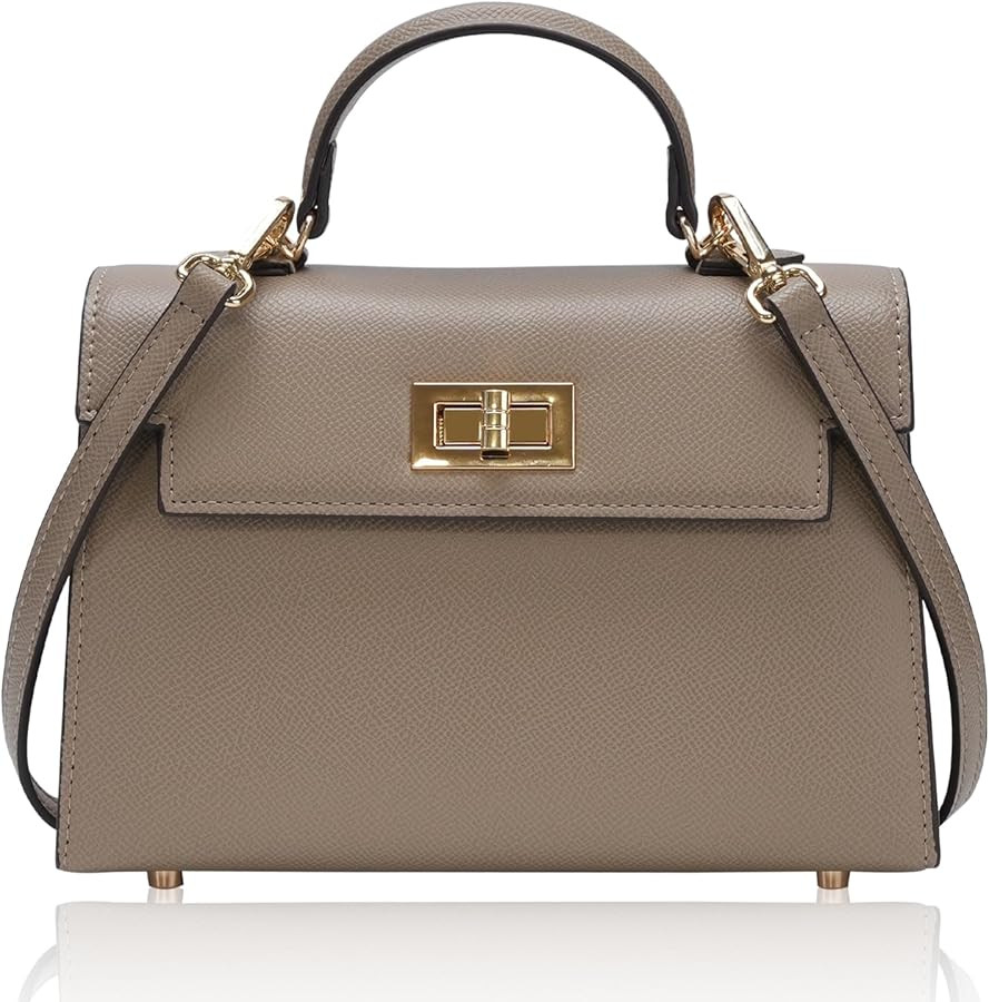 Leather Crossbody Handbag and Mini Luxury Shoulder Bag - Top Handle Purse with Adjustable Strap | Amazon (US)