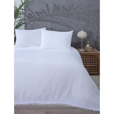 Muslin Blanket 4 Layers, Soft Bedspread, 100% Turkish Cotton Muslin Bed Cover, Reversible Coverlet, White, 63x90, Twin Size | Target