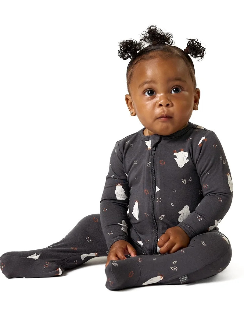 Modern Moments by Gerber Neutral Two-Way Zip Halloween Viscose Sleep \u00b4N Play Footed Pajama ,... | Walmart (US)