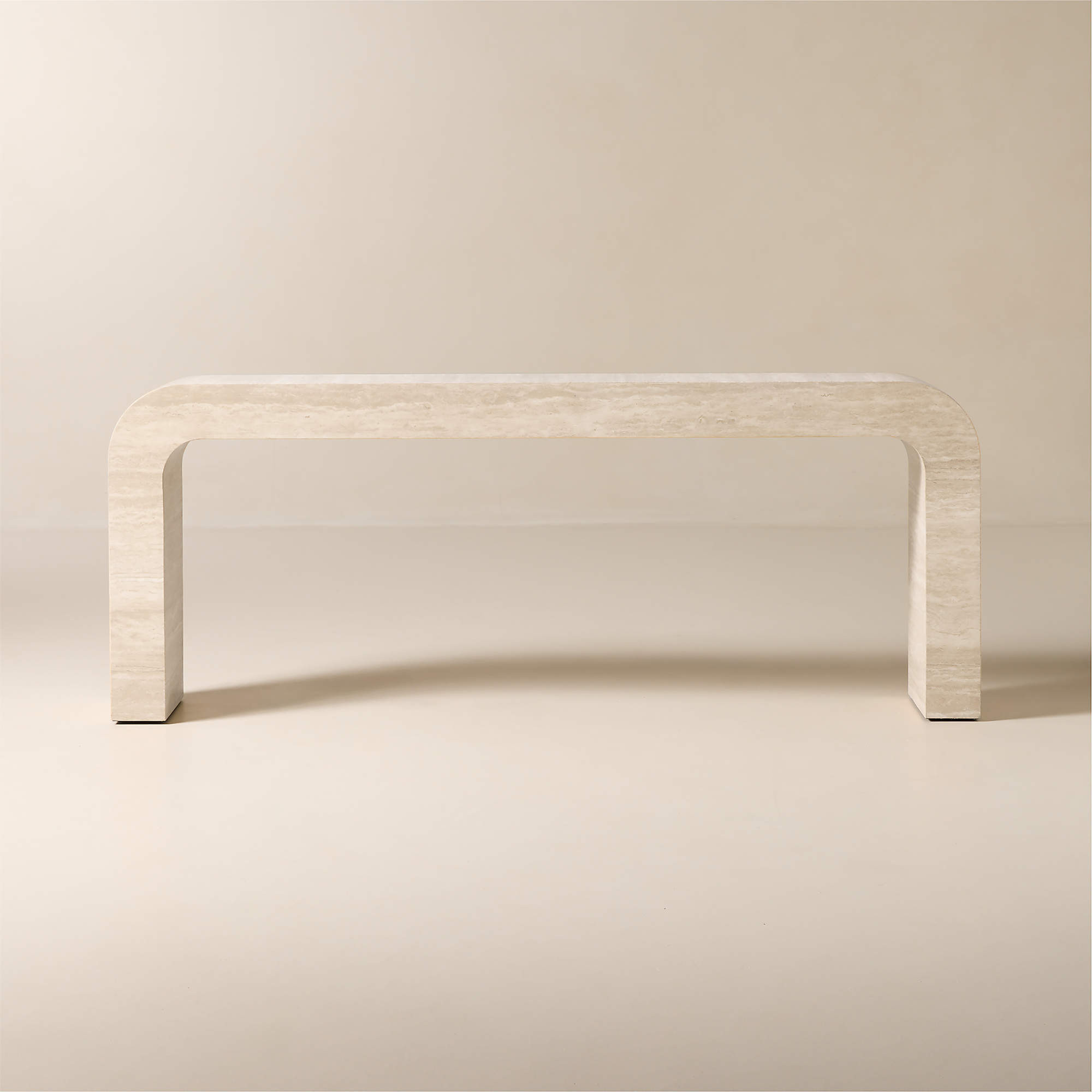 Crescent 80" Travertine Console Table + Reviews | CB2 | CB2