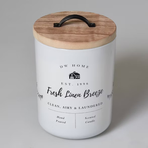 Lidded Glass Jar Fresh Linen Breeze Candle - DW Home | Target