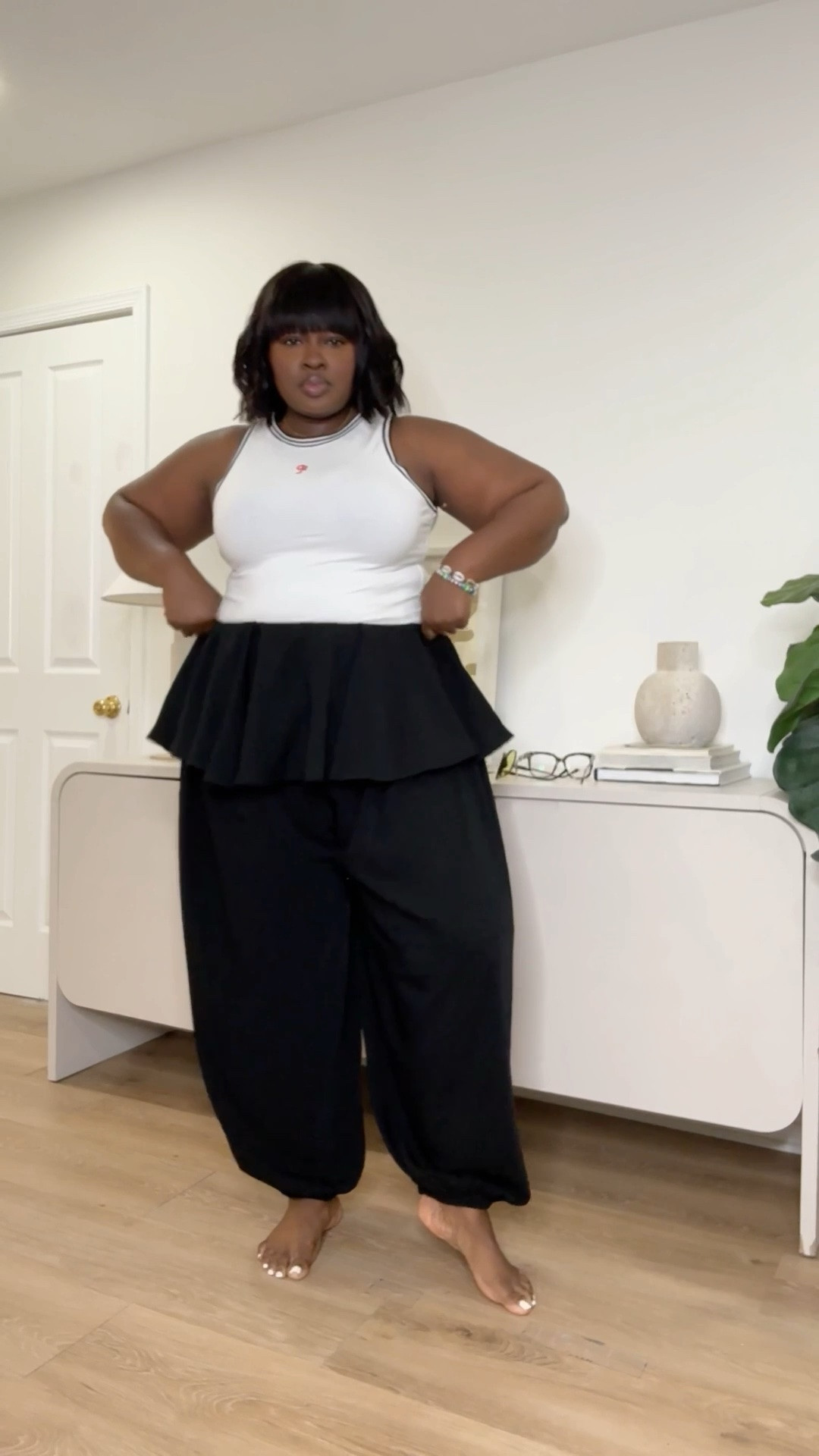 Wearing a 20 in hair pants, a XXL in the tube top and blazer and a 2X in the dress ￼

#LTKootd