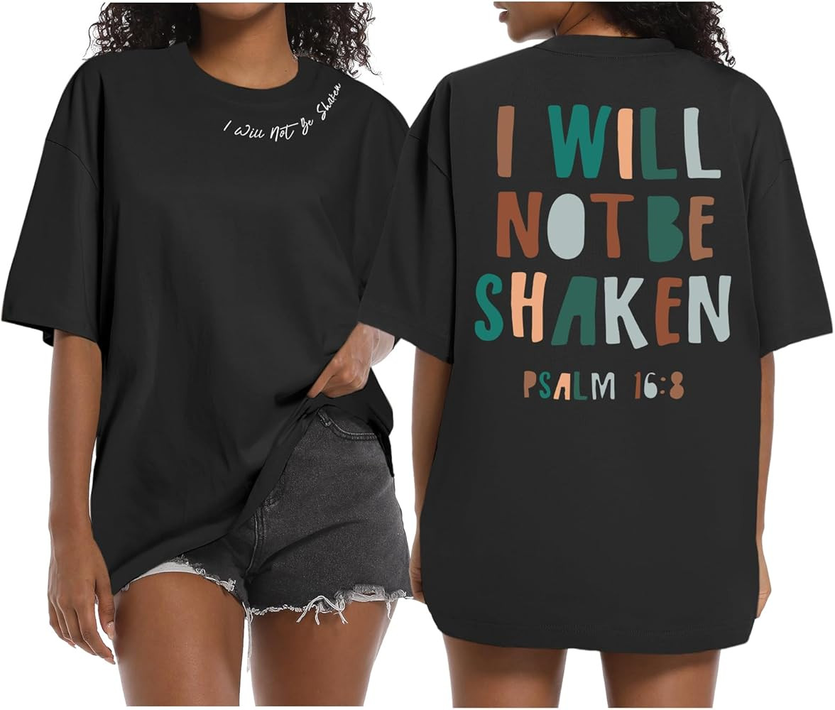 Christian Shirts for Women Jesus Faith Religious Bible Verse T Shirt Oversized Graphic Tees Inspi... | Amazon (US)