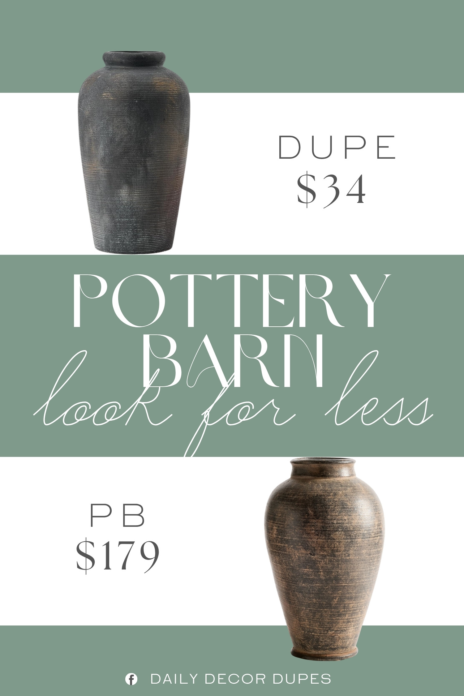 The Pottery Barn Rustic Brown Ceramic Tall Vase brings a weathered finish, elongated silhouette, and organic character that adds depth to shelves, consoles, mantels, and dining tables. 🏺🌿🤎 At around $34 compared with the $179 designer version shown, a similar ceramic vase makes it easy to bring rustic texture and warm neutral tones into your home without a major decor splurge. It pairs beautifully with dried branches, faux stems, pampas grass, or can stand alone as a statement accent in farmhouse, rustic, organic modern, and traditional interiors. ✨🏡🪵

Home more affordable option find similar look for less budget friendly affordable cheap cheaper beautiful pretty. Clearance sale coupon code discount code promo code luxury Inspo inspiration inspired by idea ideas Love like these? I share multiple every day in my FB group.
#PotteryBarnInspired #RusticCeramicVase #BrownCeramicVase #TallDecorativeVase #VaseDecor #FarmhouseHomeDecor #RusticHomeDecor  

 #LTKHome
