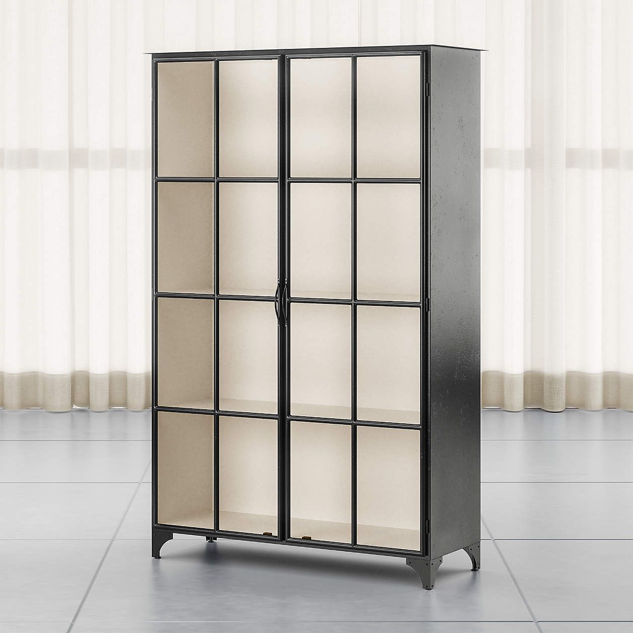 Kedzie Black-and-White Storage Cabinet + Reviews | Crate & Barrel | Crate & Barrel