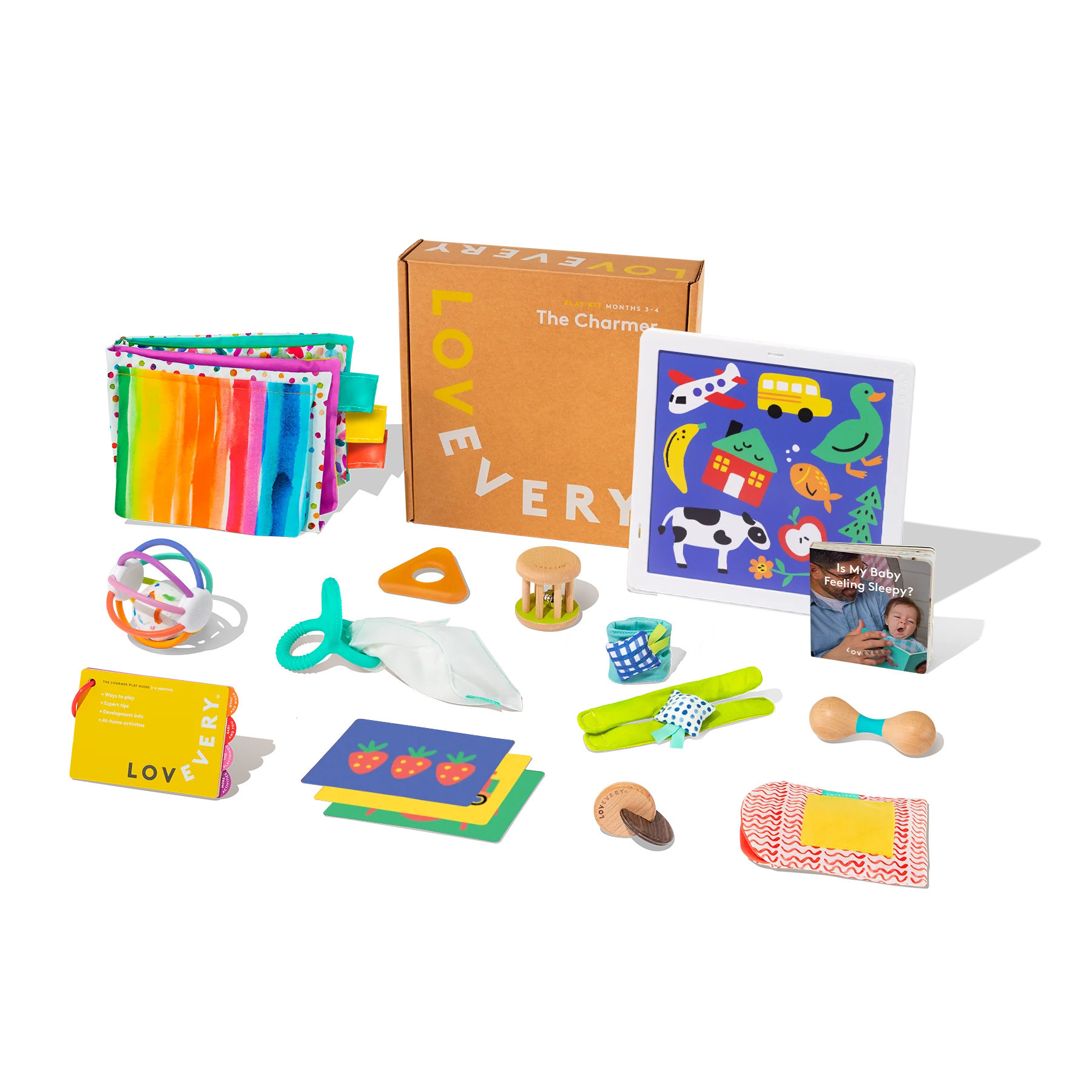 Lovevery Charmer Kit | The Play Kits | Tummy Time Toys For 3-4 Month Old | Baby Sensory Development Toy Subscription | LOVEVERY