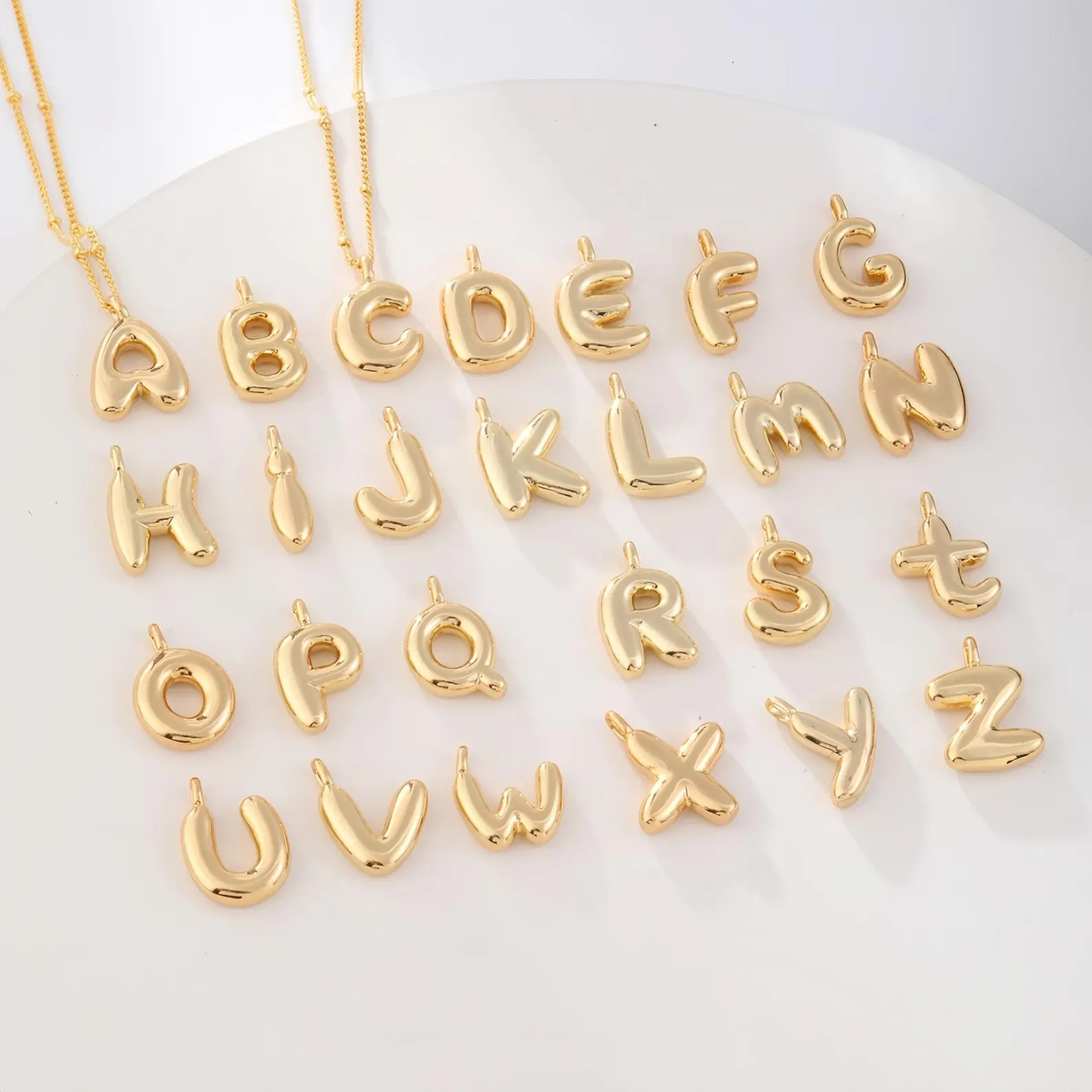 Gold Filled Alphabet Balloon Charm,Puffy  Gold Initial Charm,Vermeil Letter Pendant,Gold Initial ... | Etsy (Global)