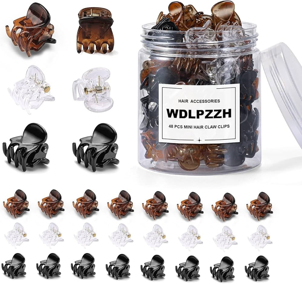 48pcs Mini Hair Claw Clips for Women Girls, Small Tiny Hair Clips Claws Little Plastic Jaw Clamps... | Amazon (US)