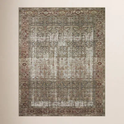 Georgie Oriental Moss/Salmon Area Rug | Wayfair North America