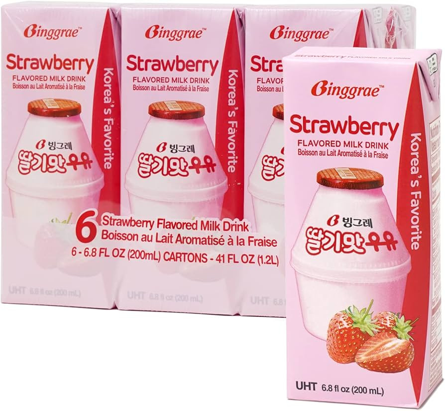 Binggrae Strawberry Flavored Milk (Pack of 6) | Amazon (US)