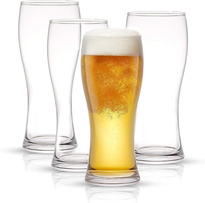 JoyJolt Callen Beer Glasses Set of 4 (FOUR). Pint Glass Capacity, Craft Beer Glass, Pilsner Beer ... | Amazon (US)