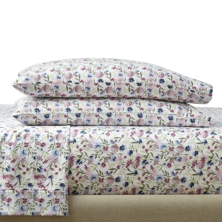 Better Homes & Gardens 2-Piece 300 Thread Count Bashful Blooms Cool Cotton Sateen Pillowcase Set,... | Walmart (US)