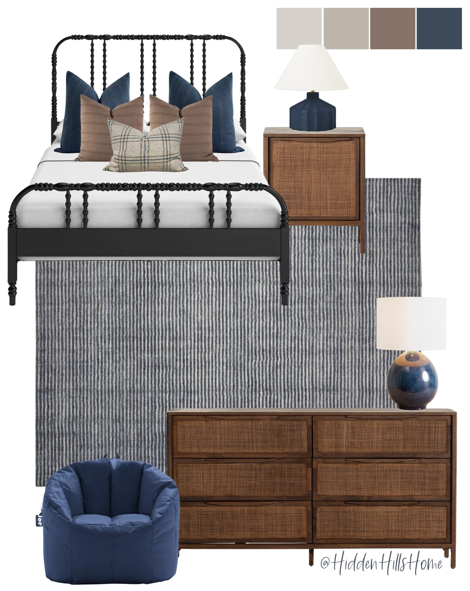 Blue And Brown Boys Bedroom