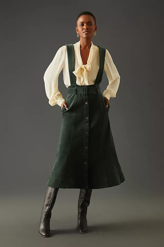 Maeve Corduroy Pinafore Skirt | Anthropologie (US)