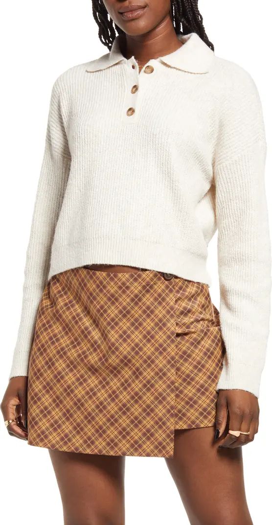 BP. Rib Long Sleeve Polo Sweater | Nordstrom | Nordstrom Canada