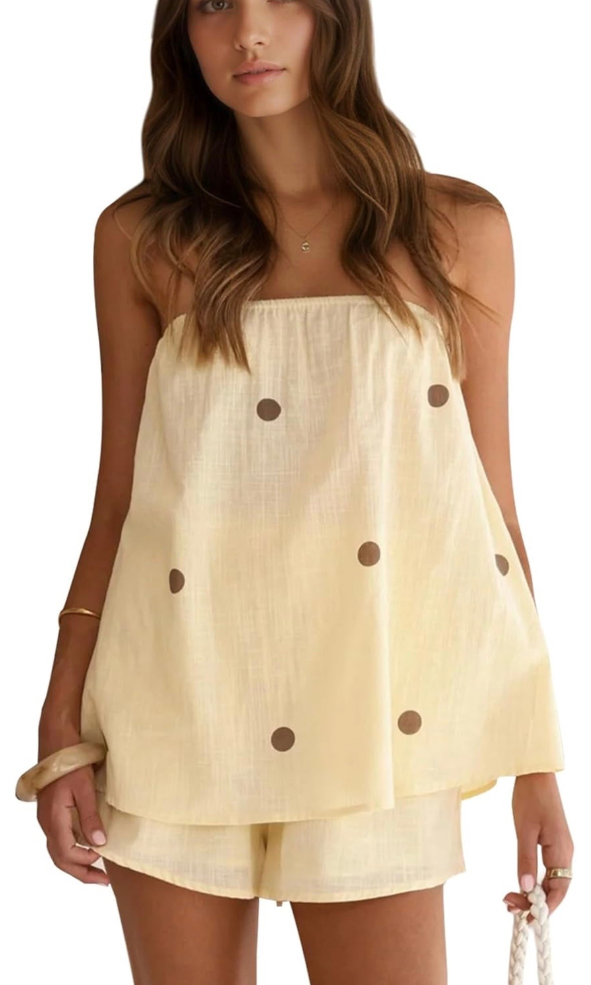 i love this set! i wanted the pant version but it’s too much for me & then found this & im obsessed! 

spring outfit 2026, matching set, polka dots 

#LTKootd #LTKPetite