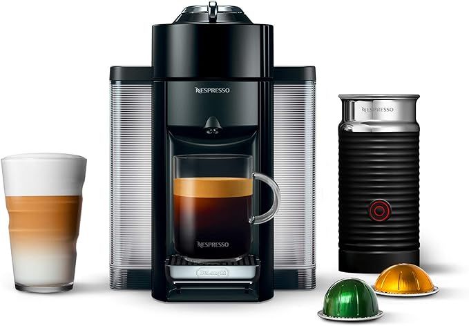 Nespresso Vertuo Coffee and Espresso Machine Bundle with Aeroccino Milk Frother by De'Longhi, Bla... | Amazon (US)
