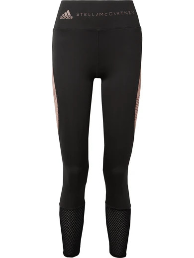 adidas by Stella McCartney - Train Mesh-paneled Climacool Stretch Leggings - Black | NET-A-PORTER (UK & EU)