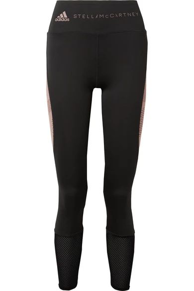 adidas by Stella McCartney - Train Mesh-paneled Climacool Stretch Leggings - Black | NET-A-PORTER (UK & EU)