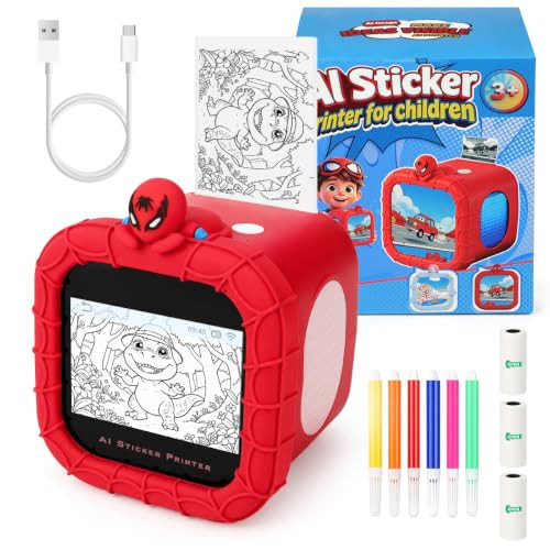 Vosplin AI Sticker Printer for Kids, Spider Hero Style Ages 3+ | Amazon (US)