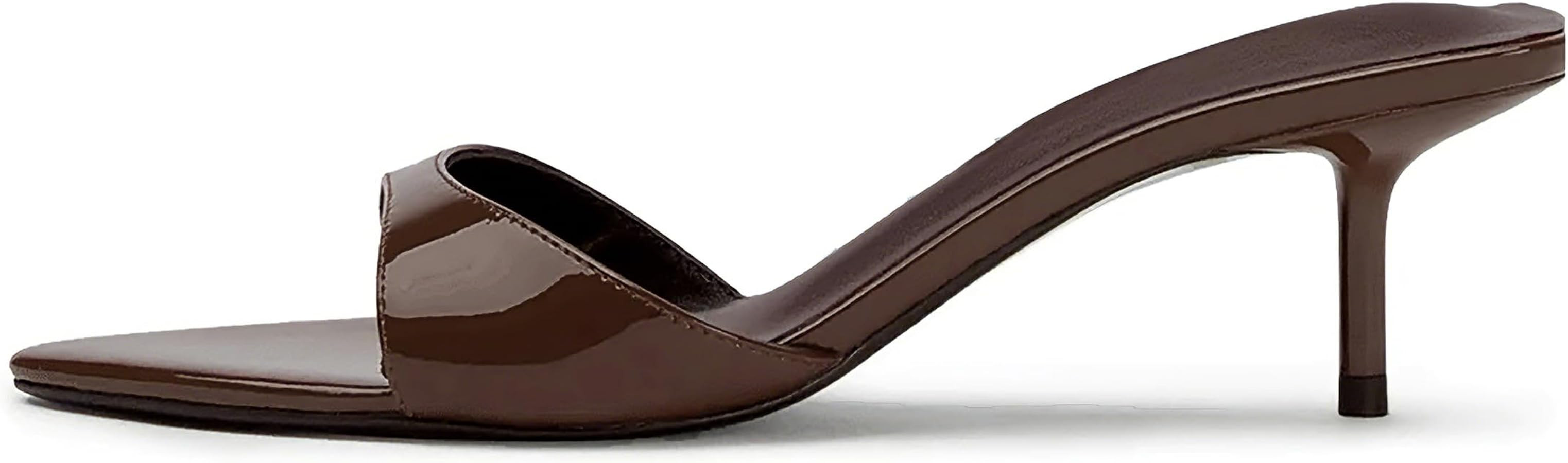 Mattiventon Kitten Heels Pointed Open Toe Slip On Slingback Heels Mules Sandals Summer Fashion Pa... | Amazon (US)