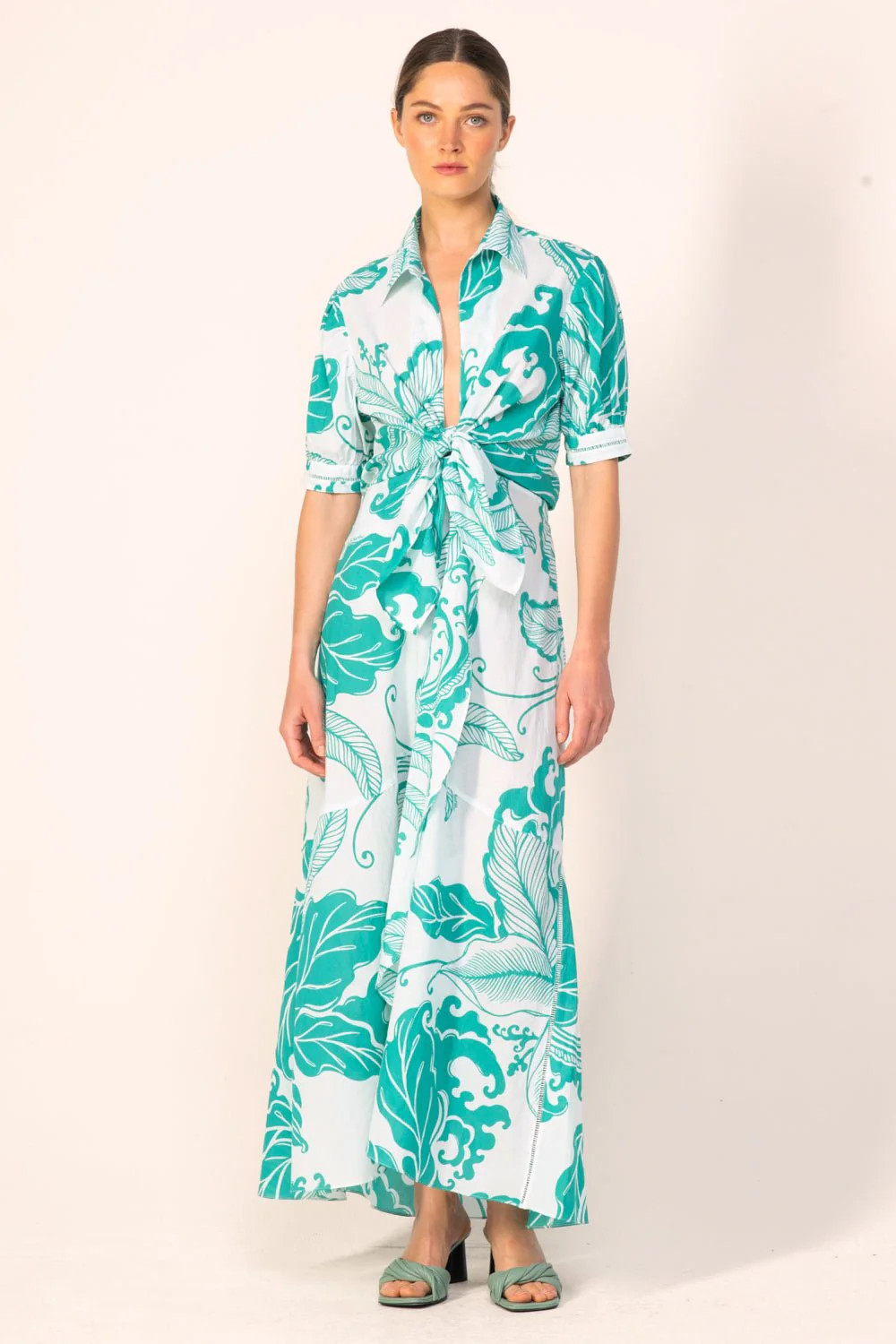 Long Dress Eren - Green Reef Wave | Poupette St Barth