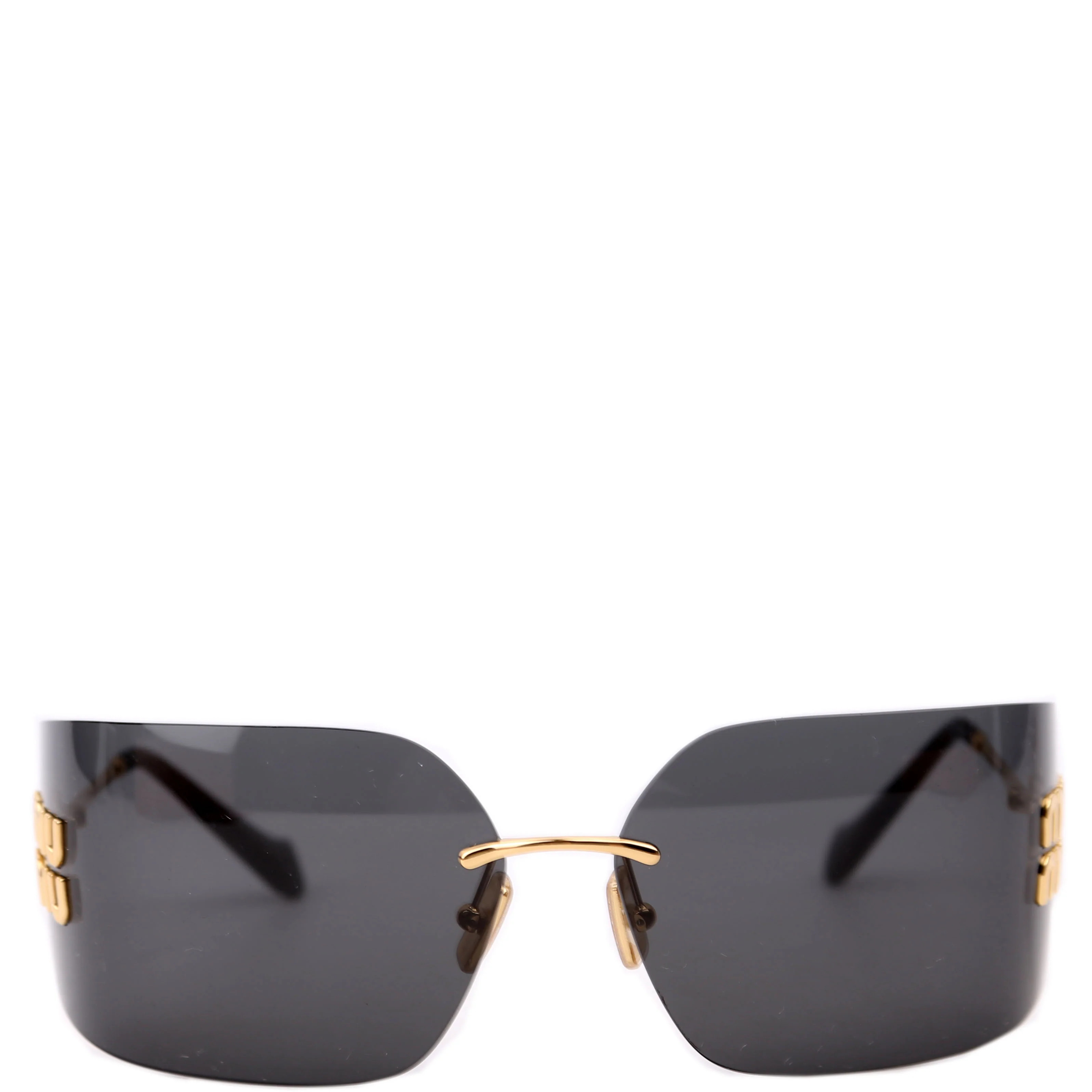 SMU54Y Shield Sunglasses Black/Gold | Keeks Designer Handbags
