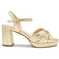 Paradox London Nerita Wide Fit Metallic Heeled Sandal - Gold | Very (UK)