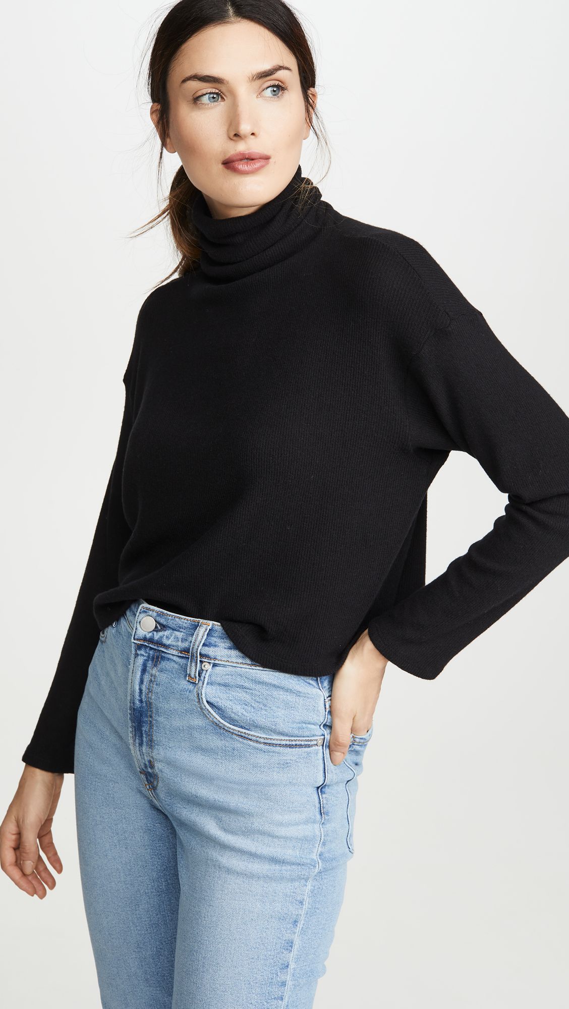 Sweater Knit Cropped L/S turtleneck | Shopbop