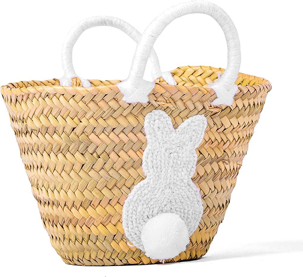Personalized Easter Basket - Handmade Bunny Baskets with Custom Name, Cute Rabbit and Colorful Po... | Amazon (US)