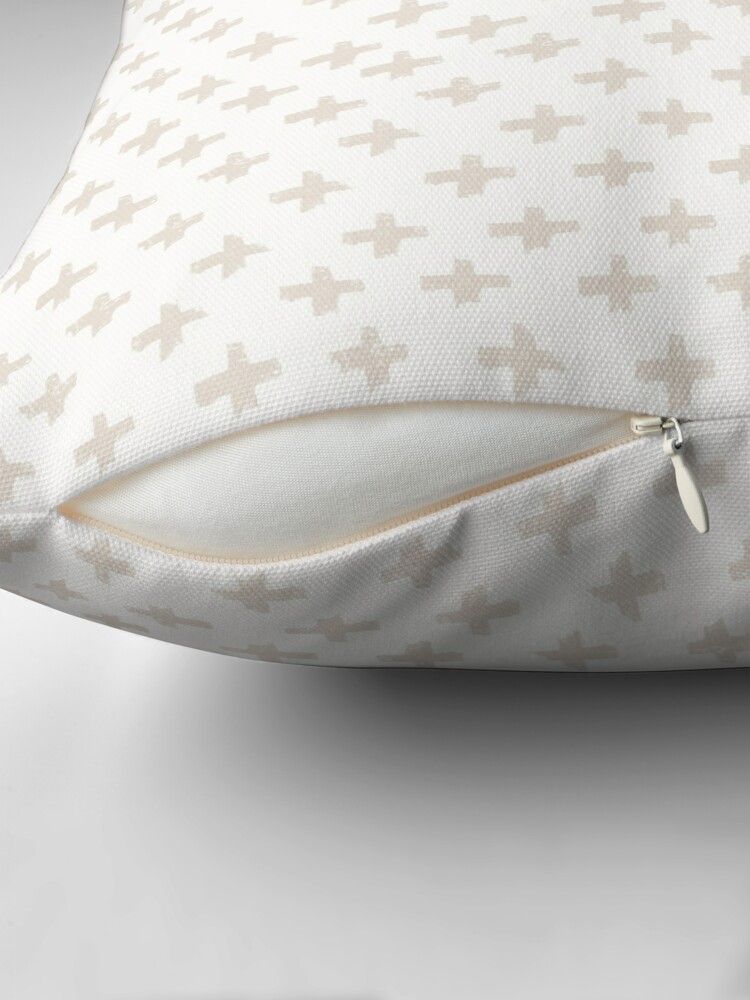 Swiss Cross in Taupe and Cream Throw Pillow | Redbubble (US)