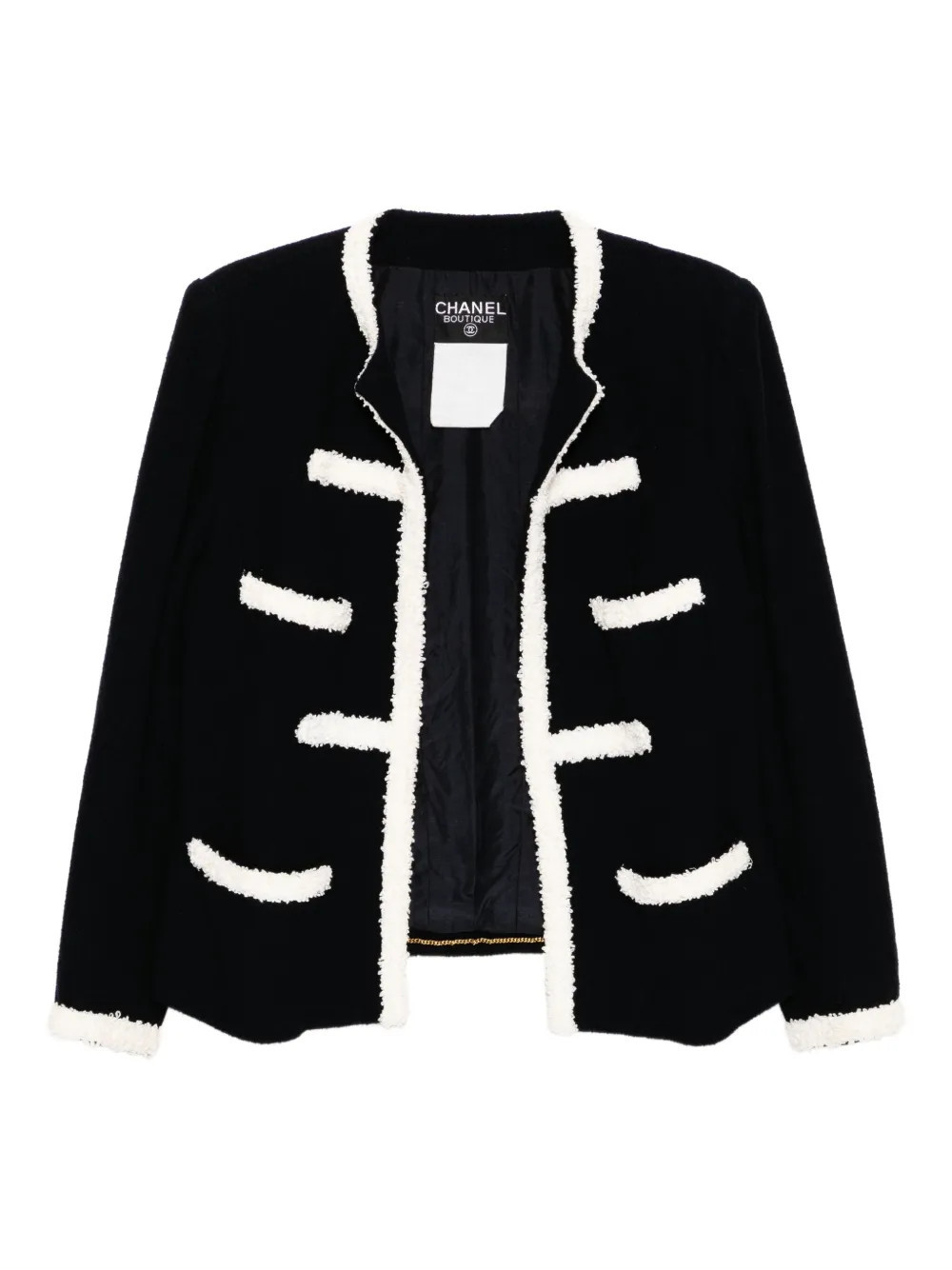 CHANEL Pre-Owned 1990-2000s tweed jacket - Blue | Farfetch Global