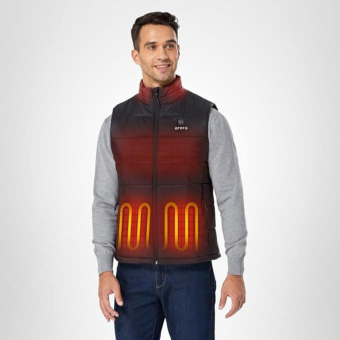 ORORO Men's Lightweight Heated Vest with USB-C Rechargeable Battery, Puffer Classic Heating Vest | Amazon (US)