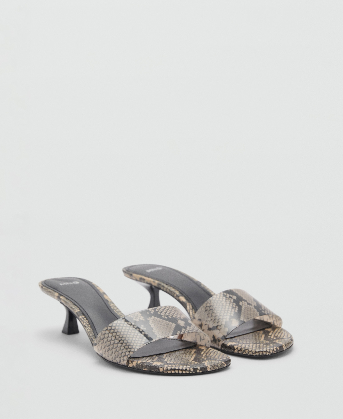 Mango Women's Animal Print Strap Sandals - Gray, Brown | Macy's