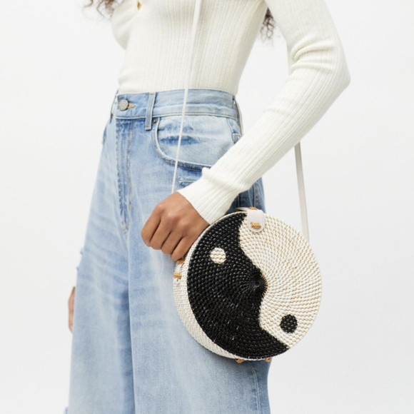 Folk Fortune Yin Yang Rattan Shoulder Bag | Poshmark