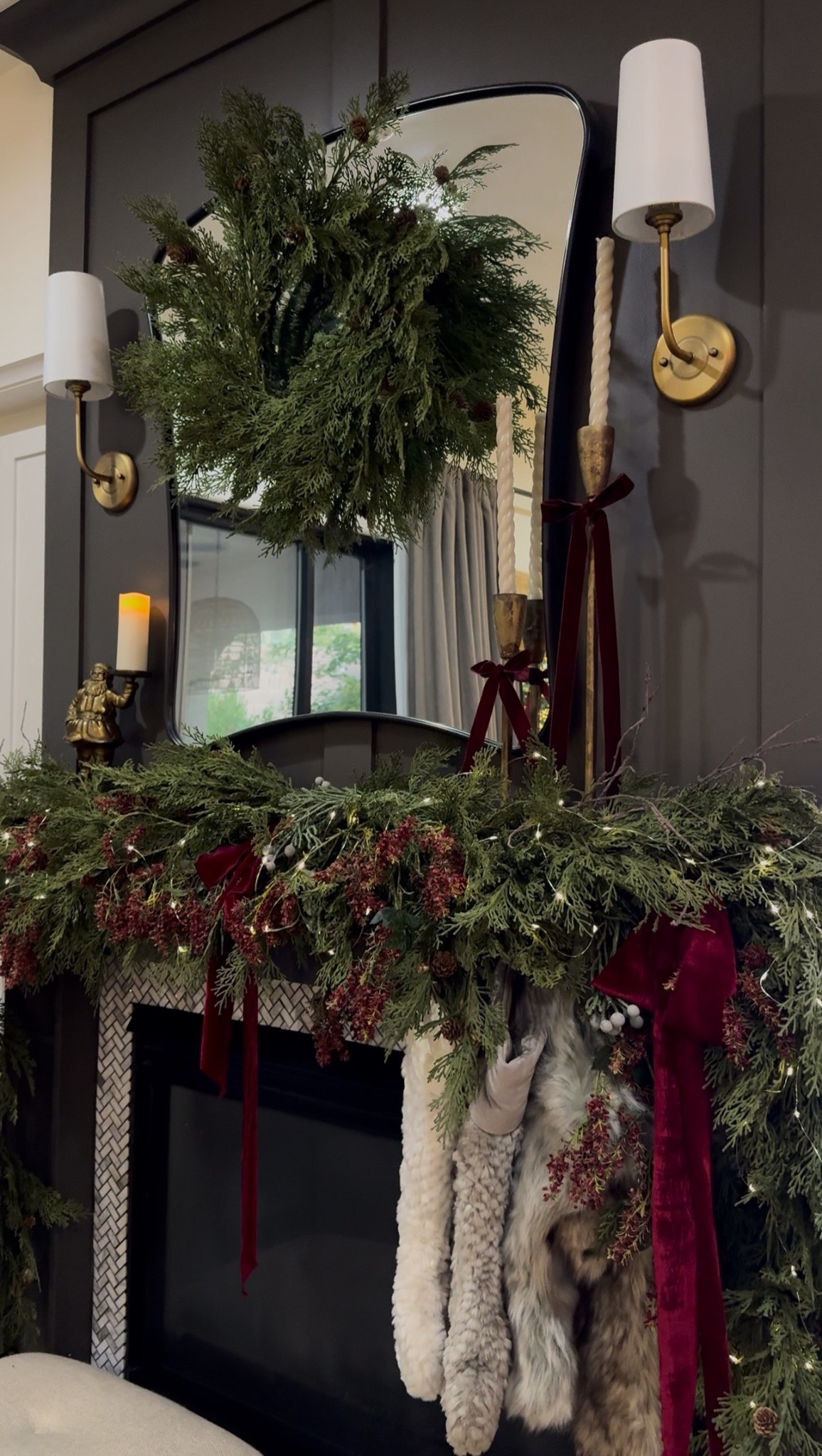 Our Christmas mantel garlands are on sale for 40% off and the matching wreath is 20% off. 

#LTKHome #LTKHoliday #LTKCyberWeek