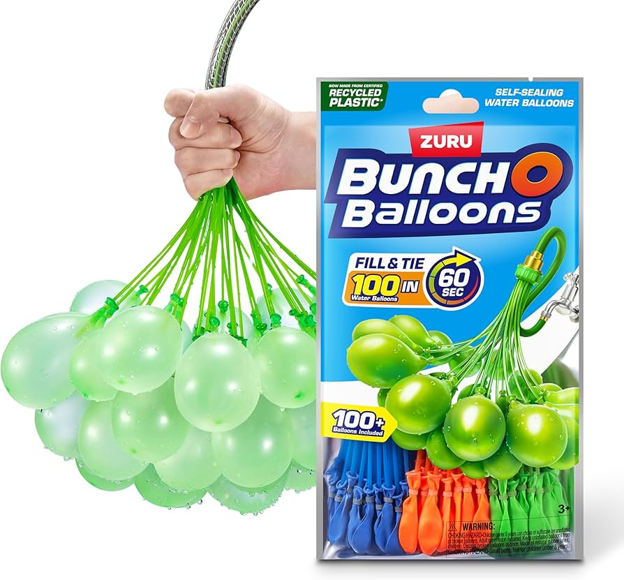 Zuru Bunch O Balloons (Colour May Vary, 3 Bunches, 100 Self-tying, Rapid-Fill Water Balloons), 1 ... | Amazon (UK)