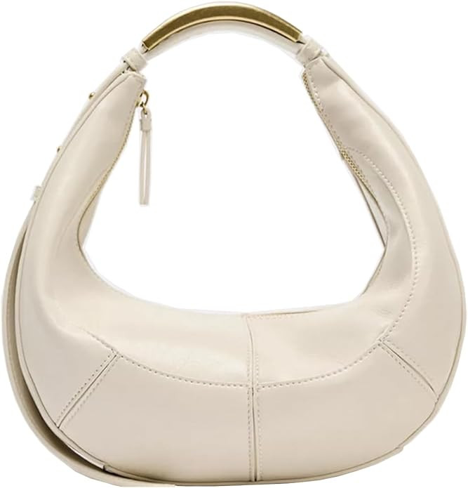 JYG Crescent Shoulder Bag for Women Soft Leather Hobo Handbags Retro Clutch Purses with Metal Han... | Amazon (US)