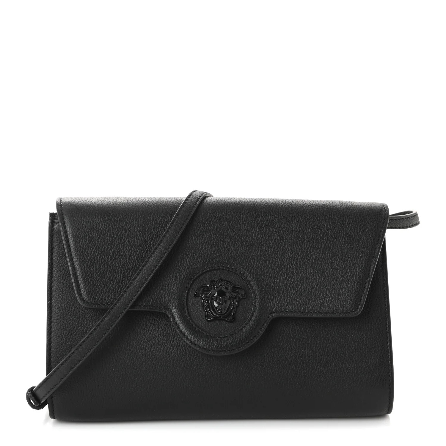 Grained Calfskin La Medusa Crossbody Bag Black | FASHIONPHILE (US)