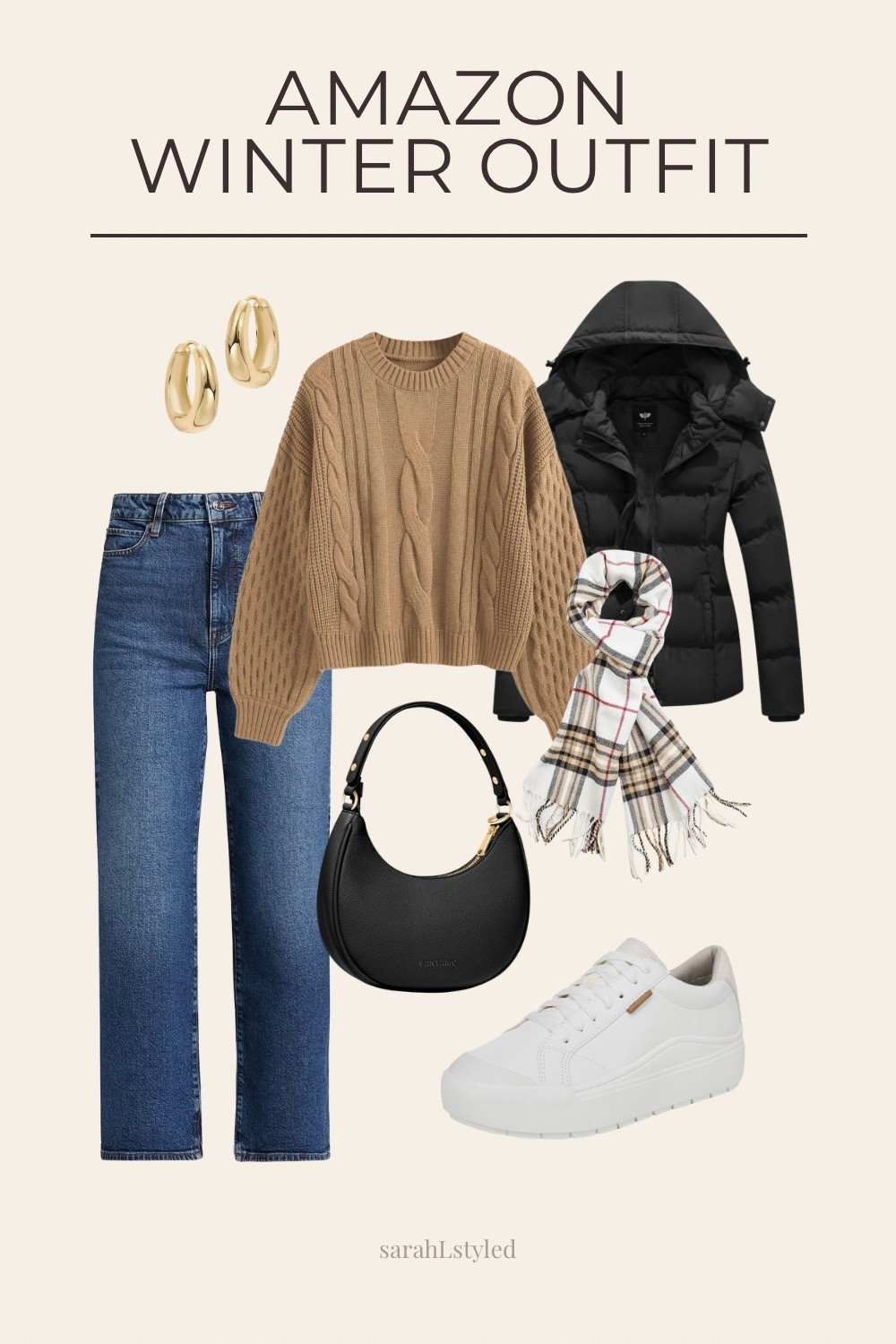 Amazon neutral winter outfit with white sneakers 

Amazon finds, tan knit sweater, white sneakers, straight leg jeans, black puffer jacket, plaid scarf, neutral style, winter outfit idea 



#LTKFindsUnder50 #LTKSaleAlert #LTKSeasonal