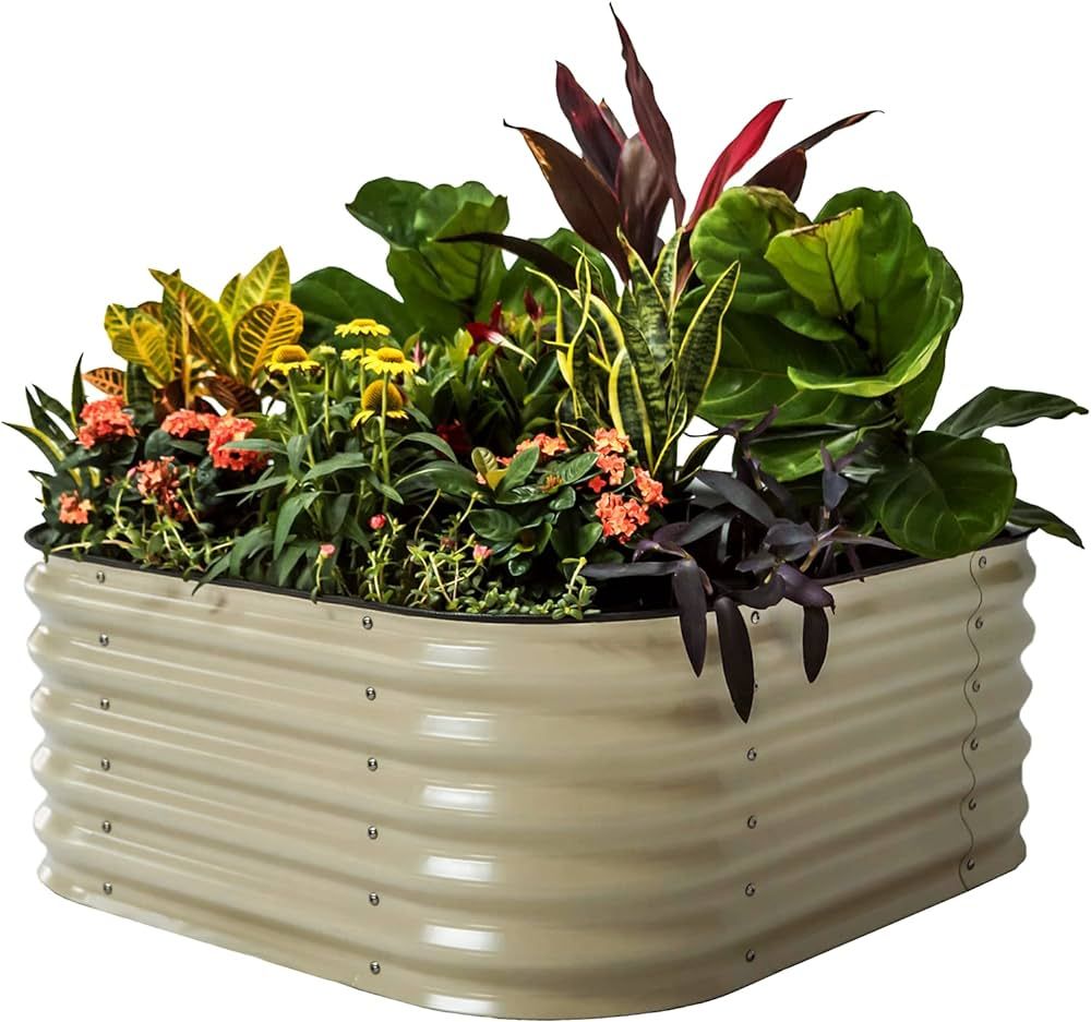 Vego garden Raised Garden Bed Kit, 17" Tall 4 in 1 Modular Metal Raised Garden Beds Kit, Metal Pl... | Amazon (US)