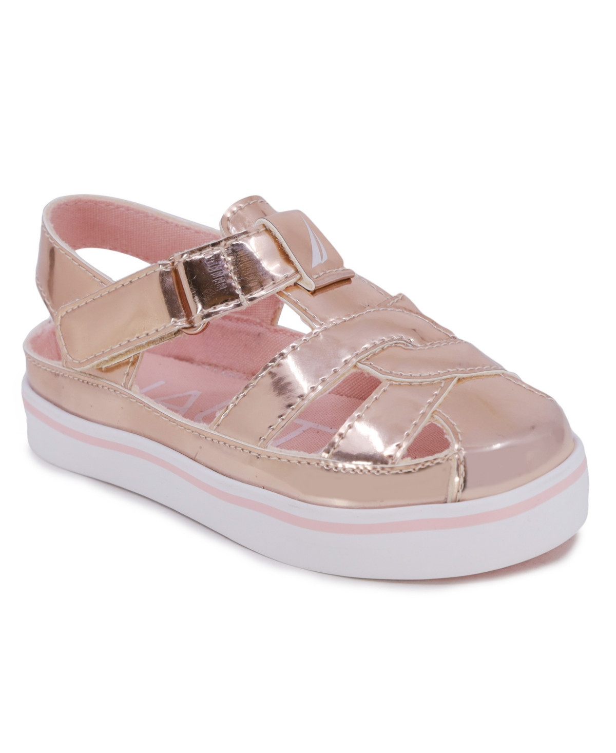 Nautica Toddler and Little Girls Mikkel Slide Sandals - Rose Gold | Macy's