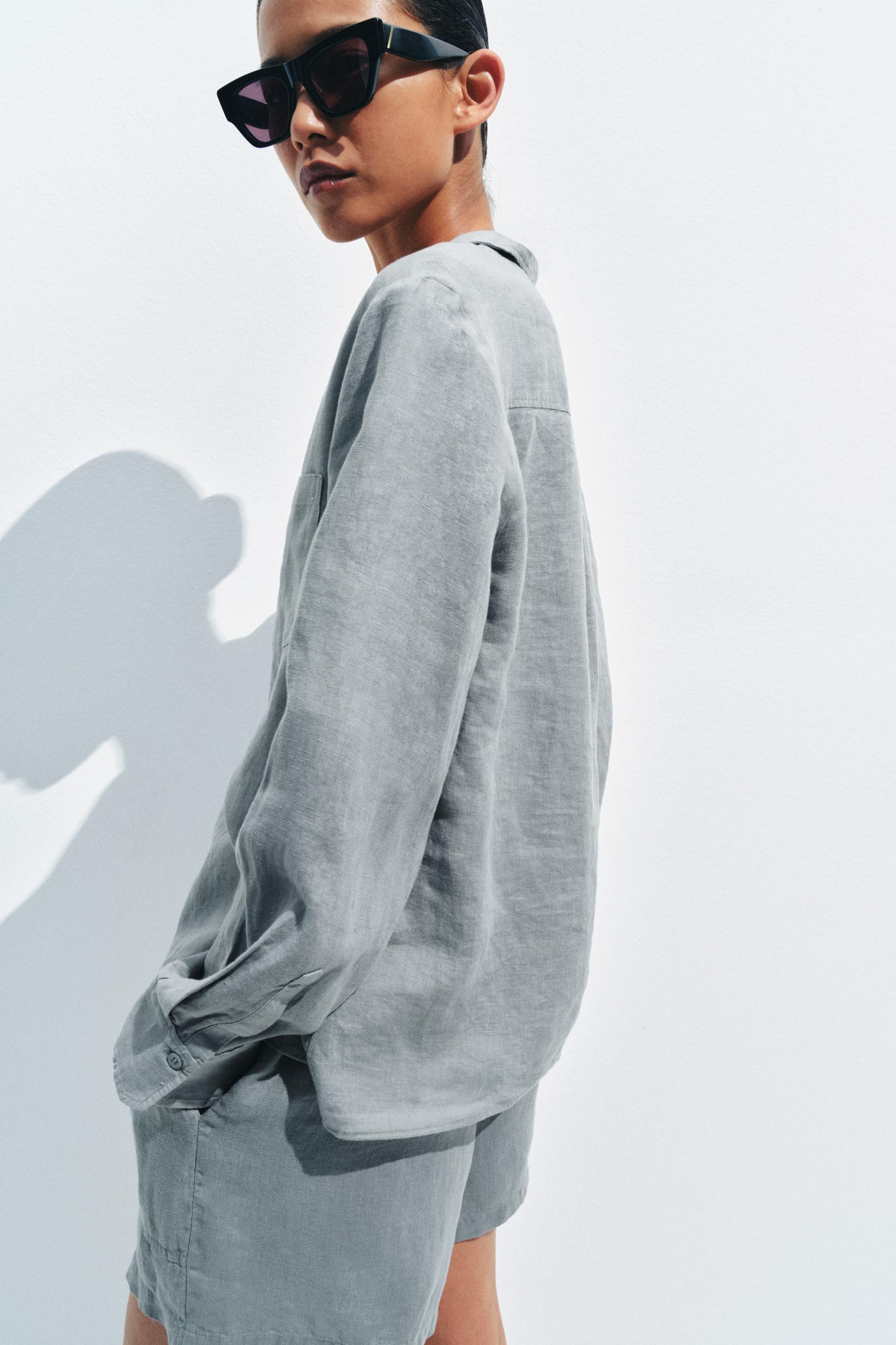 ZW COLLECTION LINEN POCKET SHIRT | Zara US